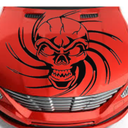 Skull Tribal, Skull Hood Decal, Skull Wall Art