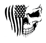 “Black matte Skull with American Flag decal