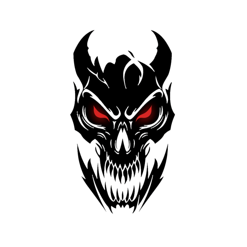 Skull with Red Eyes Sticker, Skull Devil Decal