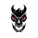 Skull with Red Eyes Devil Car/Wall Vinyl Decal | USAVinyls