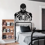 spiderman black vinyl decal on bedroom wall