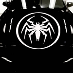 White matte spider silhouette wall decal, large size, high‑contrast on vehicle