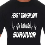 Heart Transplant Survivor ‘The Beat Goes On’ graphic t‑shirt, Charcoal, unisex, front view