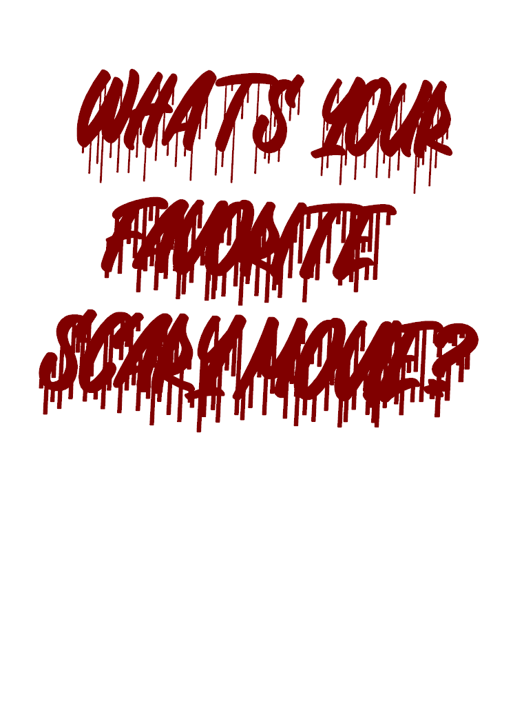 Whats your favorite scary movie?  and blood splatter decals Reserved for Courtney