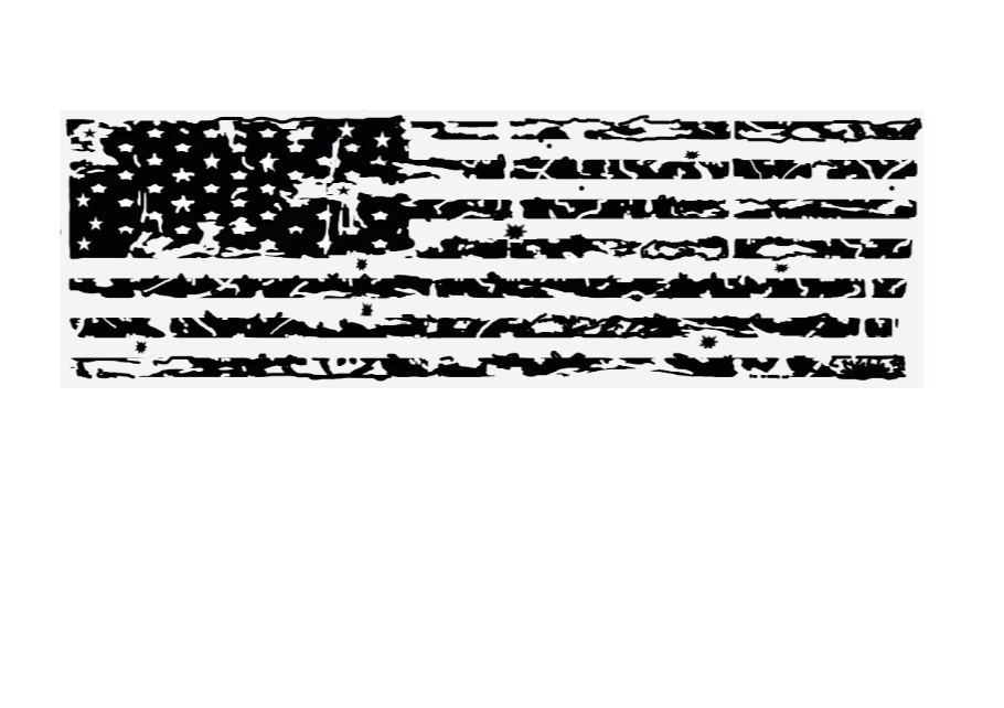 American Flag Tailgate Decal, Distress American Flag Auto Side Graphic