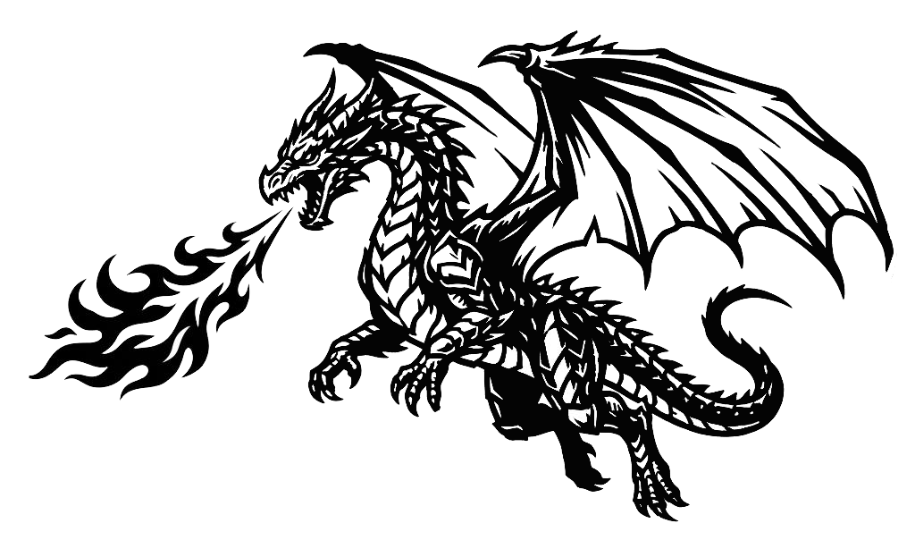Dragon Auto Accent Decal, Dragon with Flames