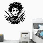 “Black matte Edward Scissorhands–inspired decal on vehicle hood 29×29