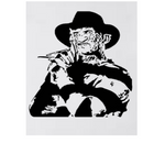 Freddy Kreuger vinyl decal in black, no background, die-cut