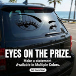Glam Eyes / Sexy Eyes vinyl car/wall decal, white, 45×25.8, die‑cut with no background