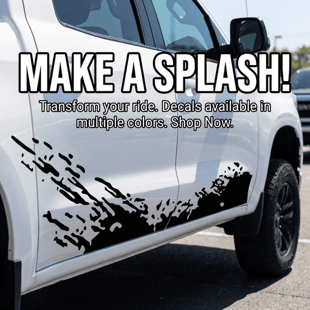 Splash/Mudding Side/Hood Car Decal | USAVinyls
