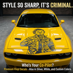 Michael Myers Halloween vinyl decal on car hood in black matte