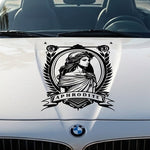 “Gold Aphrodite goddess silhouette decal on car hood