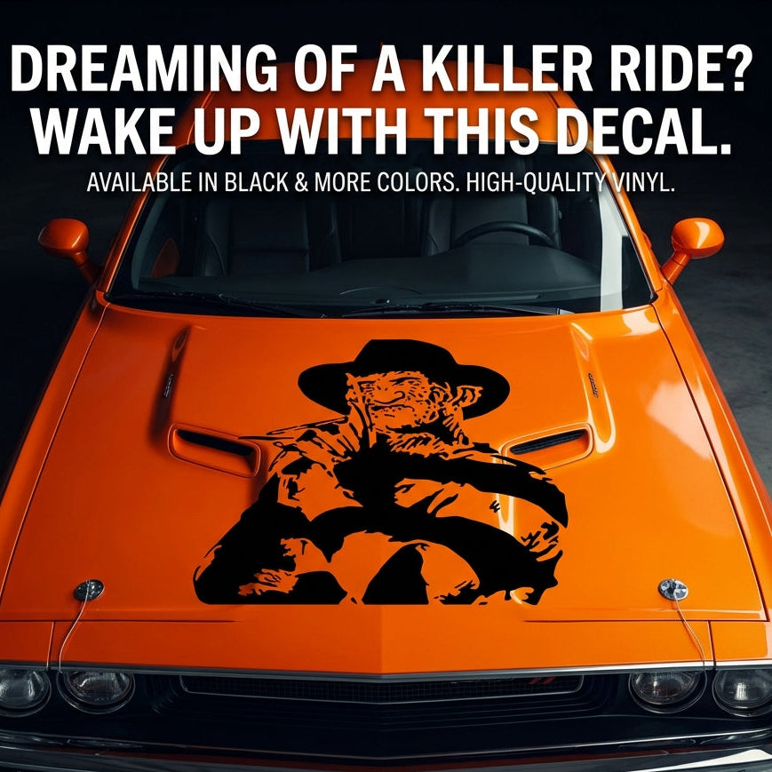 Freddy Kreuger Decal on orange car