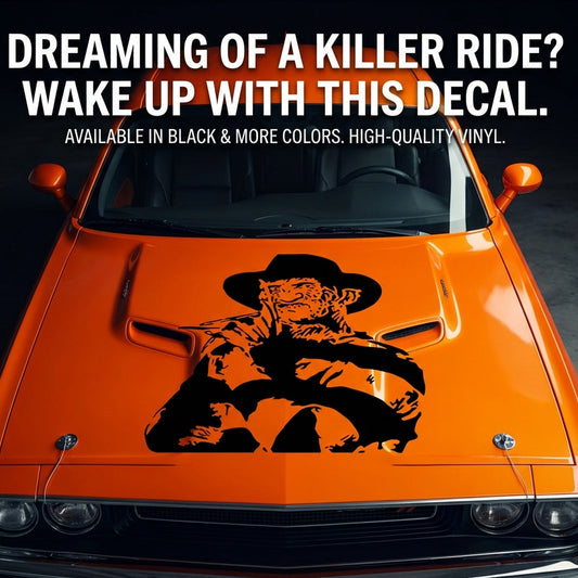 Freddy Kreuger Decal on orange car