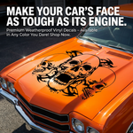 Skull Auto Accent Decal made friom die-cut vinyl, multiple sizes