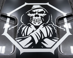 Grim reaper vinyl die-cut decal in white  on car hood