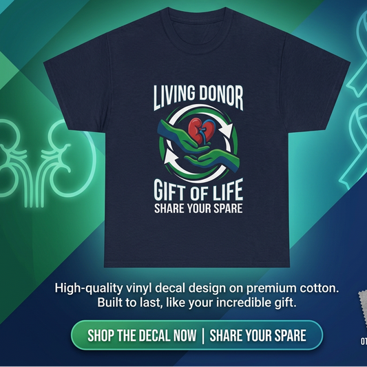 “Living Donor ‘Gift of Life • Share Your Spare’ graphic t‑shirt, black, unisex, front view”
