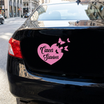 Cancer Survivor / Cancer Warrior vinyl car window decal, black , 10×8.5”