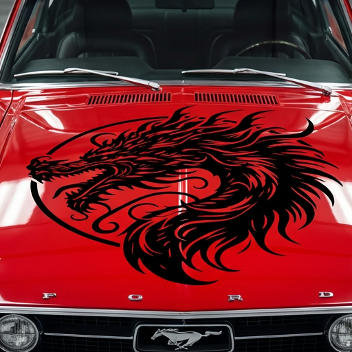 “Dragon vinyl car/wall decal, white, 24×24, die‑cut with no background”