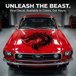 “Dragon vinyl car/wall decal, white, 24×24, die‑cut with no background”