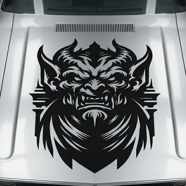 Black matte Gargoyle square decal, 29×29, applied to smooth interior wall