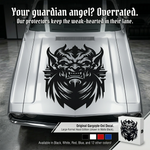 Black matte Gargoyle square decal, 29×29, applied to smooth interior wall