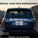 “My other car is a pair of running shoes" matte aluminum license plate frame, 12×6 fit, pre‑drilled holes