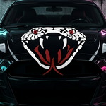 Mamba snake vinyl car/wall decal, white, 30×26 in, die‑cut with no background on rear window