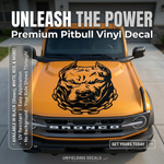 “Pitbull (Pitty) vinyl car/wall decal, white, 30×21.5 in, die‑cut with no background on wall