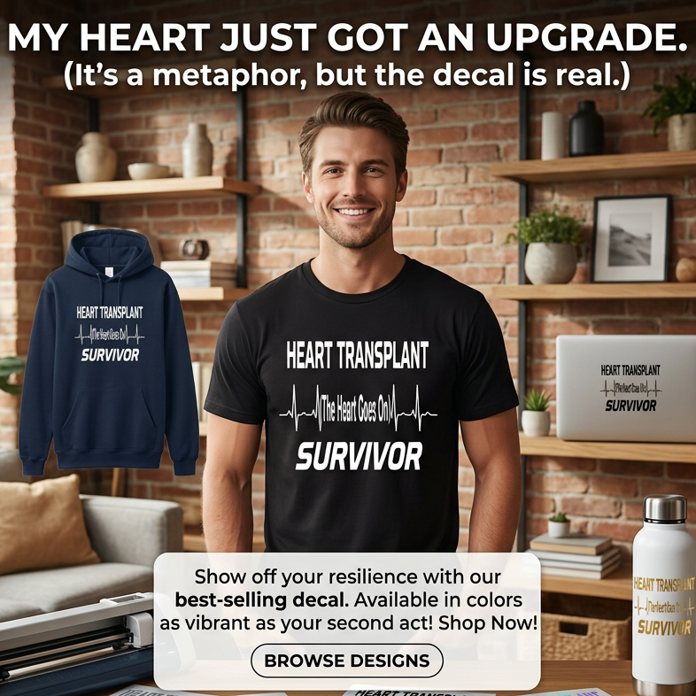 Heart Transplant Survivor ‘The Beat Goes On’ graphic t‑shirt, Charcoal, unisex, front view