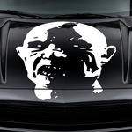 “Zombie vinyl hood/wall decal, white, die‑cut with no background on dark vehicle 