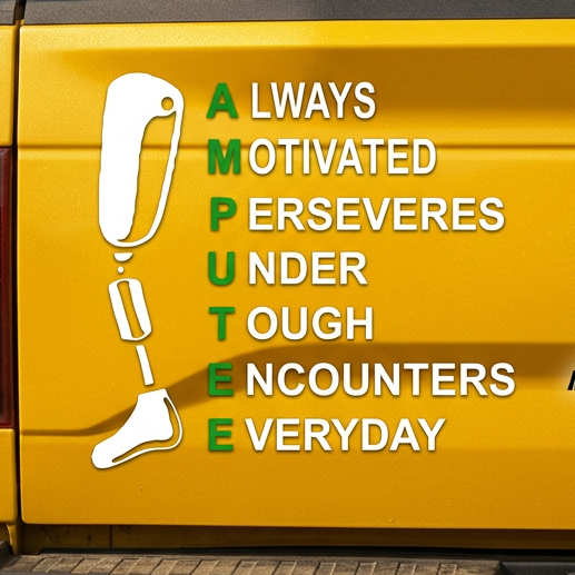 Amputation DecaL, Amputee Decal, Amputation Sticker, Amputee Decal, Disabled Decal, Disabled Sticker, Amputee Sticker, USAVinyls