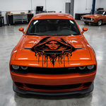 Witch die-cut vinyl decal on orange muscla car  40" x28.5"