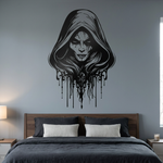 Witch die-cut vinyl decal on an interior wall  40" x28.5"