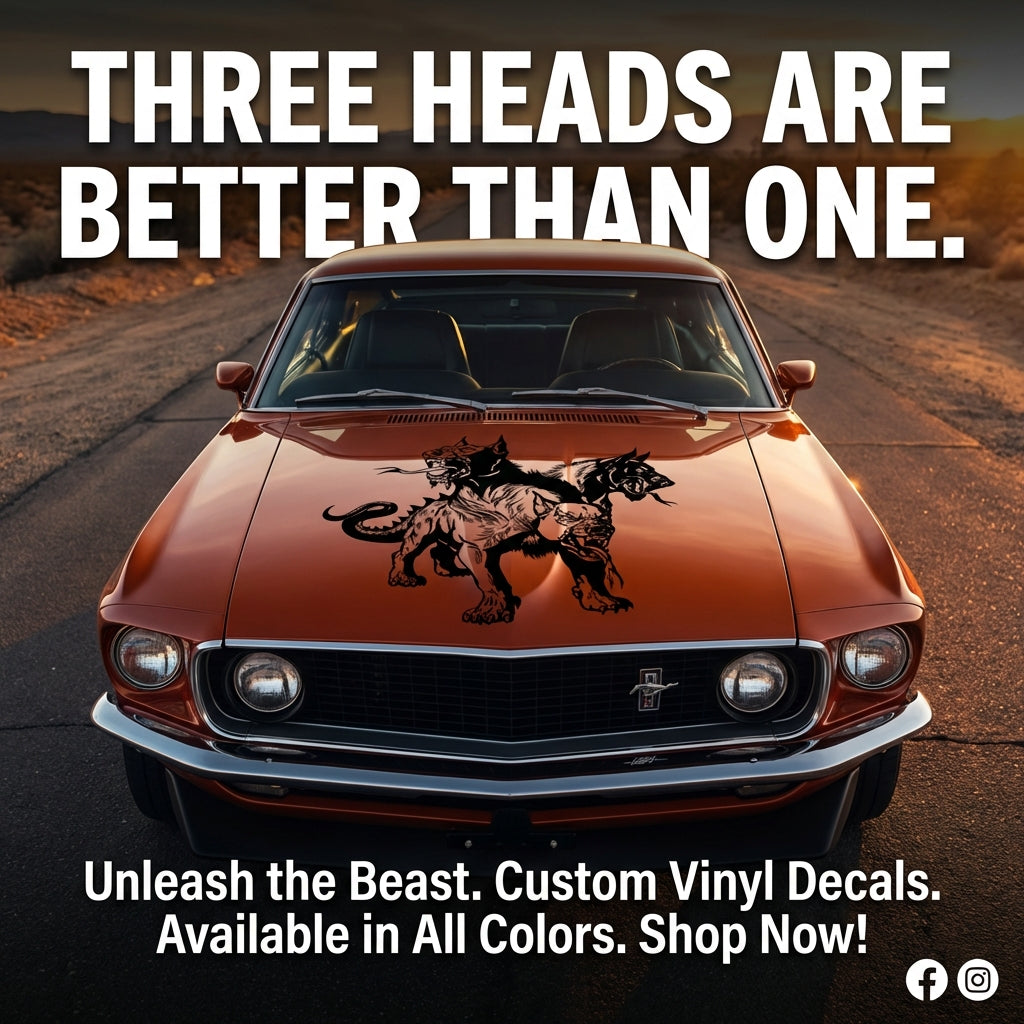 Cerberus Car/Wall Decal – Three‑Headed Hound | USAVinyls