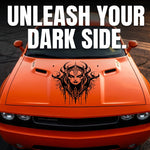 Black matte evil witch vehicle decal, 33×28, high‑contrast design”
