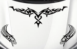 “Black matte Fire Totem hood graphic, 60×25.7, high‑contrast on light paint”
