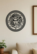Wall with black Medusa head Vinyl decal die-cut 29"x 29"