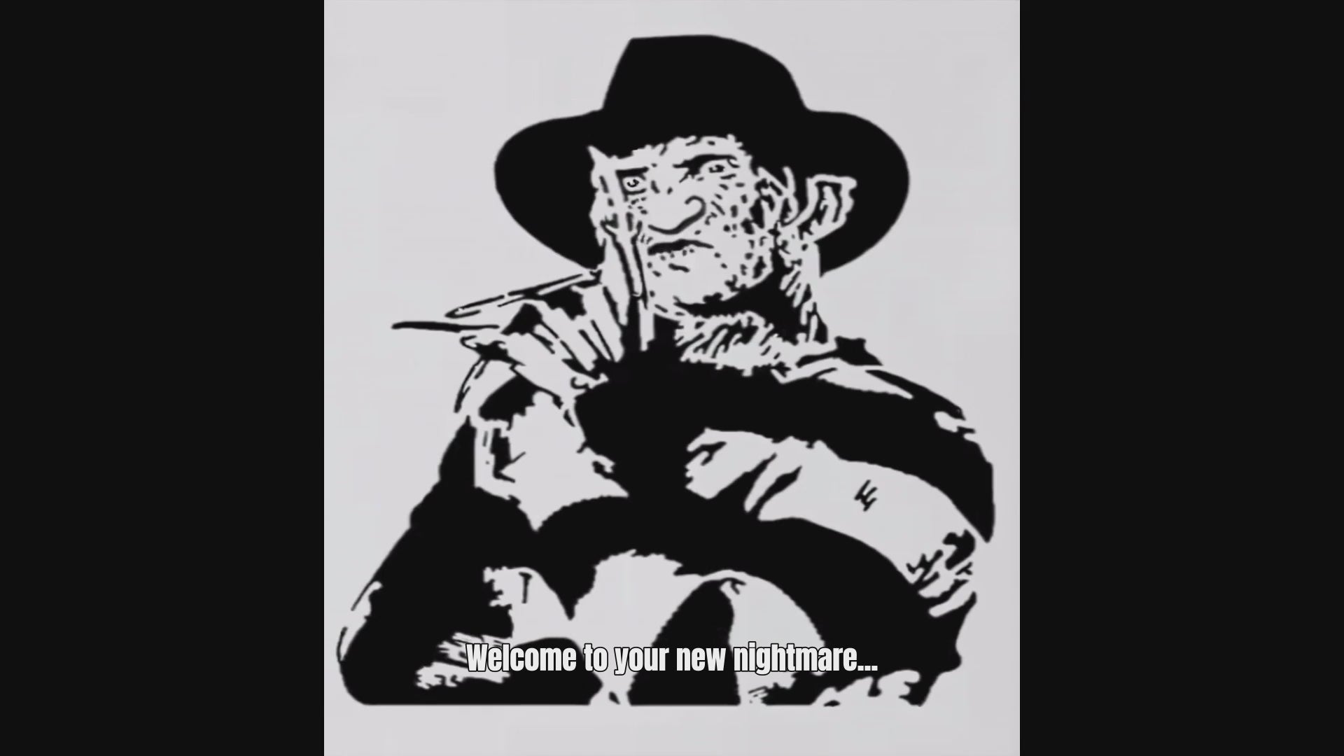 Freddy Kreuger video black vinyl decal