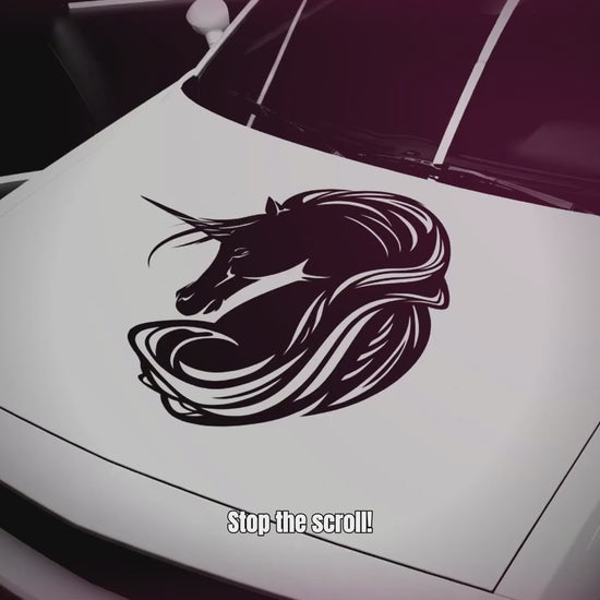 Unicorn black vinyl decal video