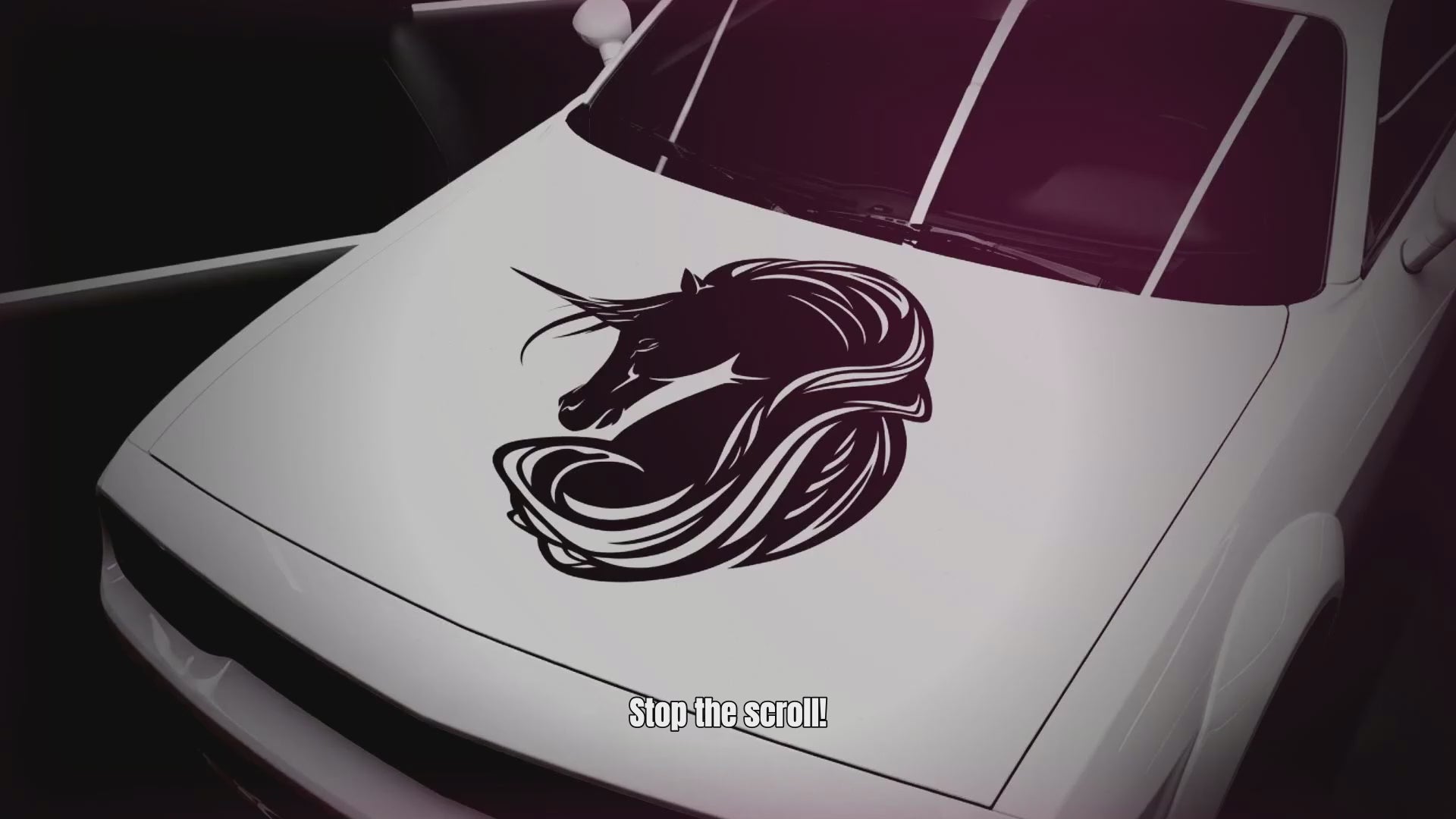 Unicorn black vinyl decal video