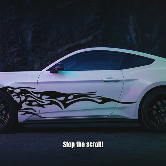 Tribsl flames vinyl decal video