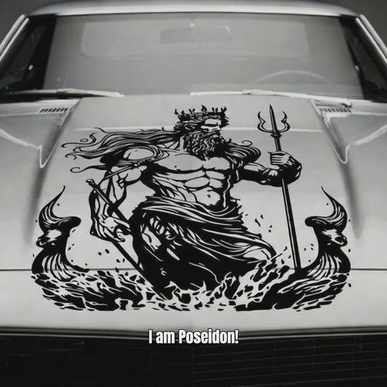 Poseidon black viny decal animated