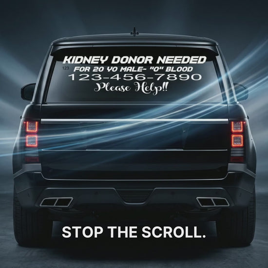 Kidney donor needed vinyl decal video