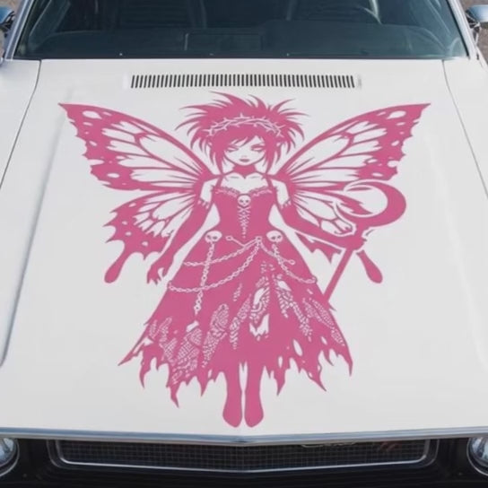 Gothic fairy in pink lace dress