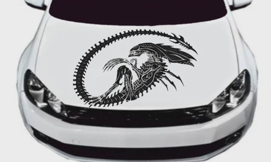 Alien black vinyl decal video