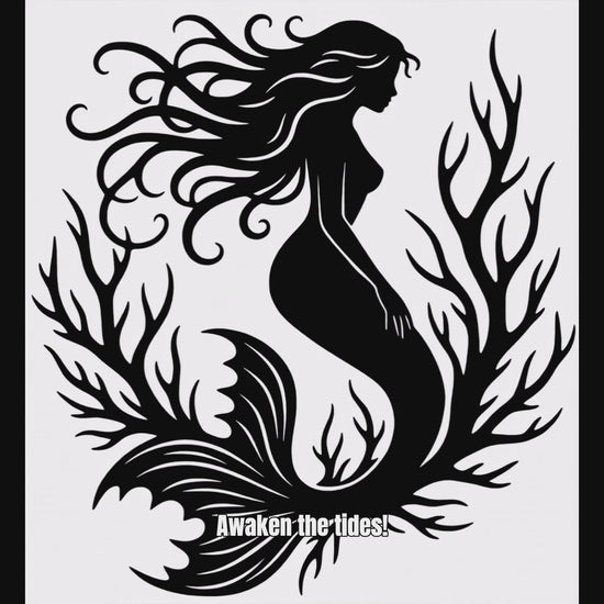 Mermain black vinyl decal video