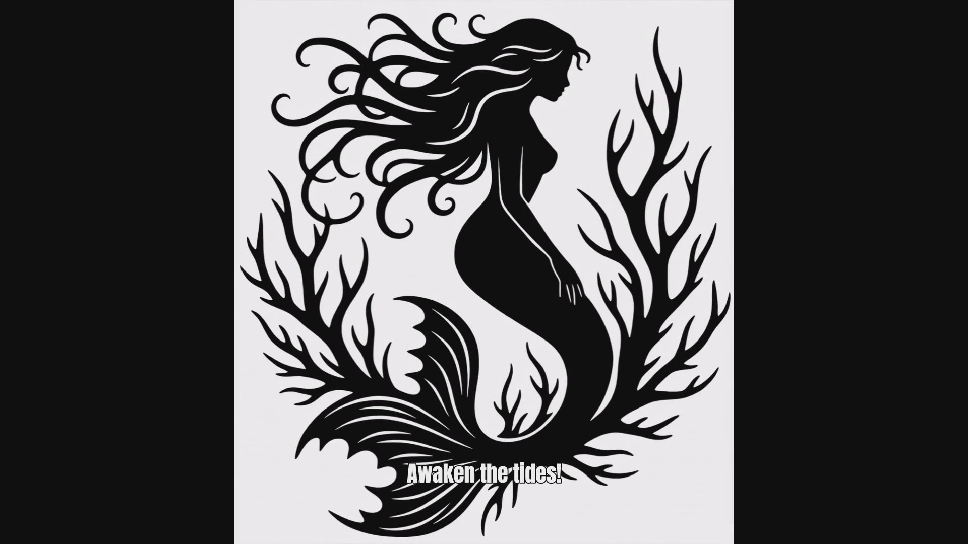 Mermain black vinyl decal video