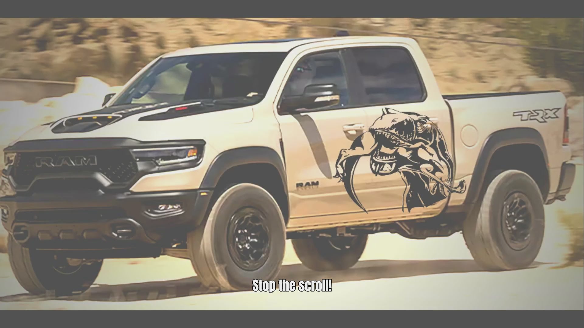 T-rex eating raptor vinyl decal video