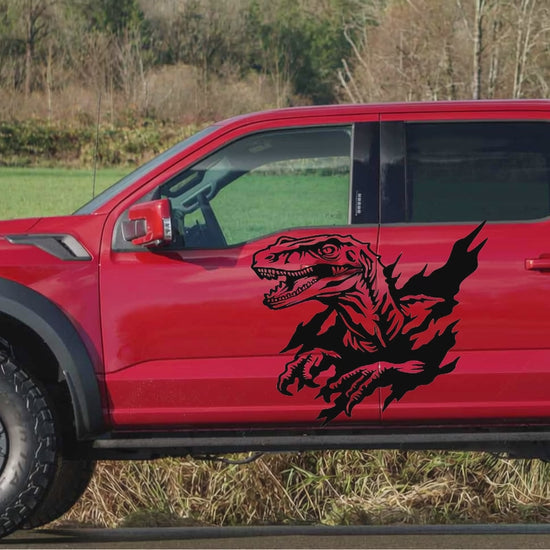 Raptor vinyl decal in black video